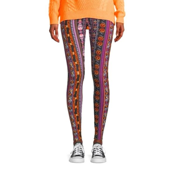 Día de Los Muertos Halloween Fair Isle Leggings - Picture 3 of 4